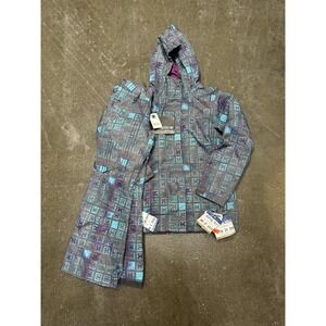 DC Ski Snowboard Jacket Pants Set Teens Large 10K Waterproof Geo Print